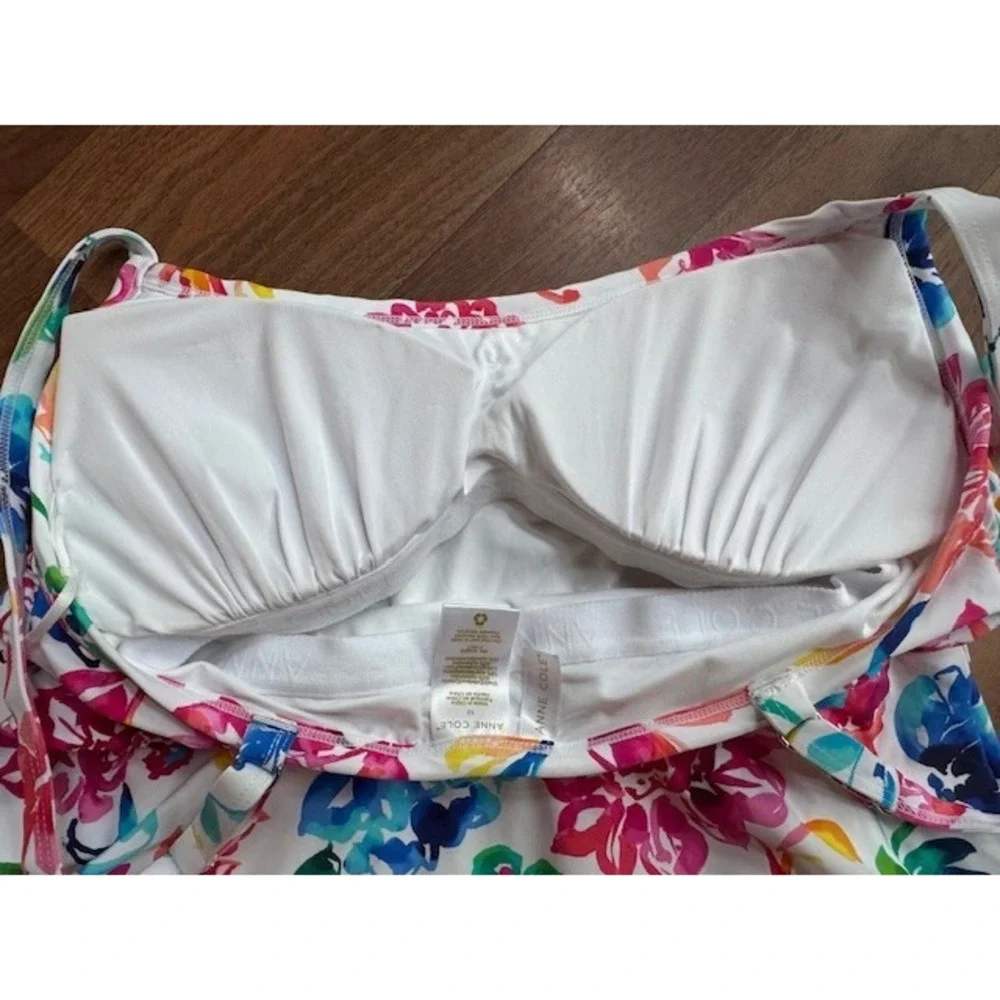 NWT Anne Cole Women's Surplice Maillot Swim Dress‎ Swimsuit Floral Size 10